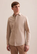 Slim Chemise décontractée Uni in Beige |  Seidensticker Onlineshop