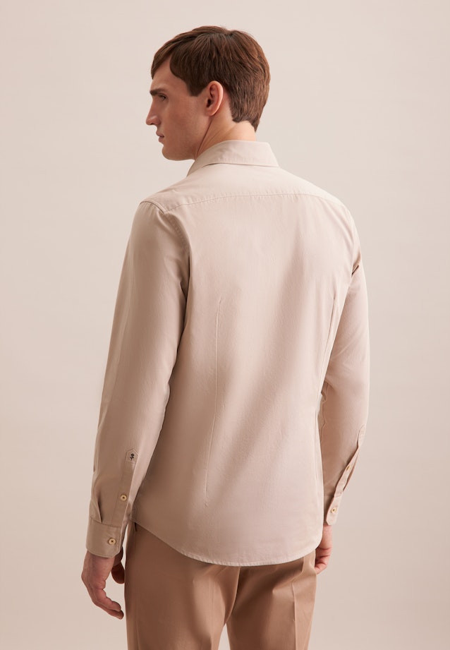 Slim Casual Hemd Uni in Beige |  Seidensticker Onlineshop