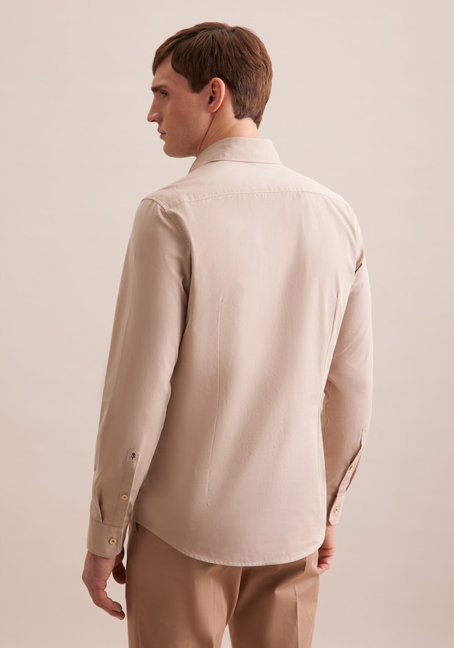 Slim Chemise décontractée Uni dans Beige | Boutique en ligne Seidensticker
