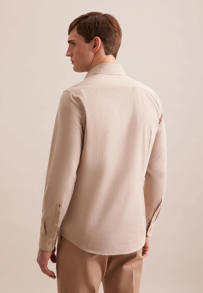 Slim Casual Hemd Uni in Beige | Seidensticker Onlineshop