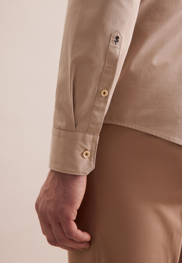 Slim Casual Hemd Uni in Beige |  Seidensticker Onlineshop