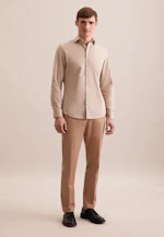 Slim Chemise décontractée Uni in Beige |  Seidensticker Onlineshop
