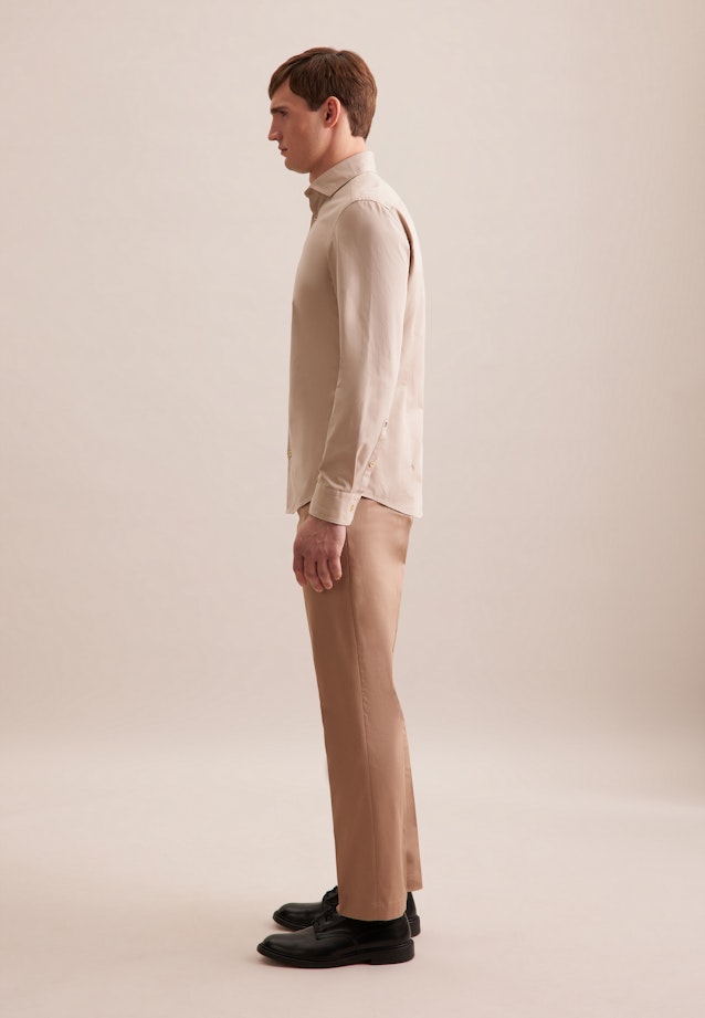 Slim Chemise décontractée Uni in Beige |  Seidensticker Onlineshop