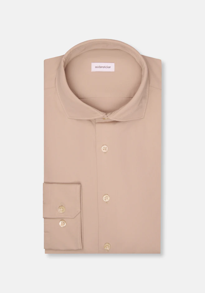 Slim Chemise décontractée Uni dans Beige | Boutique en ligne Seidensticker