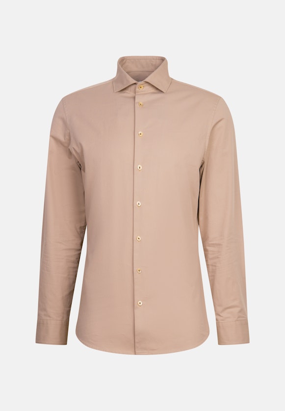 Slim Casual Hemd Uni in Beige |  Seidensticker Onlineshop