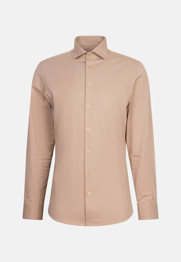 Slim Chemise décontractée Uni in Beige |  Seidensticker Onlineshop