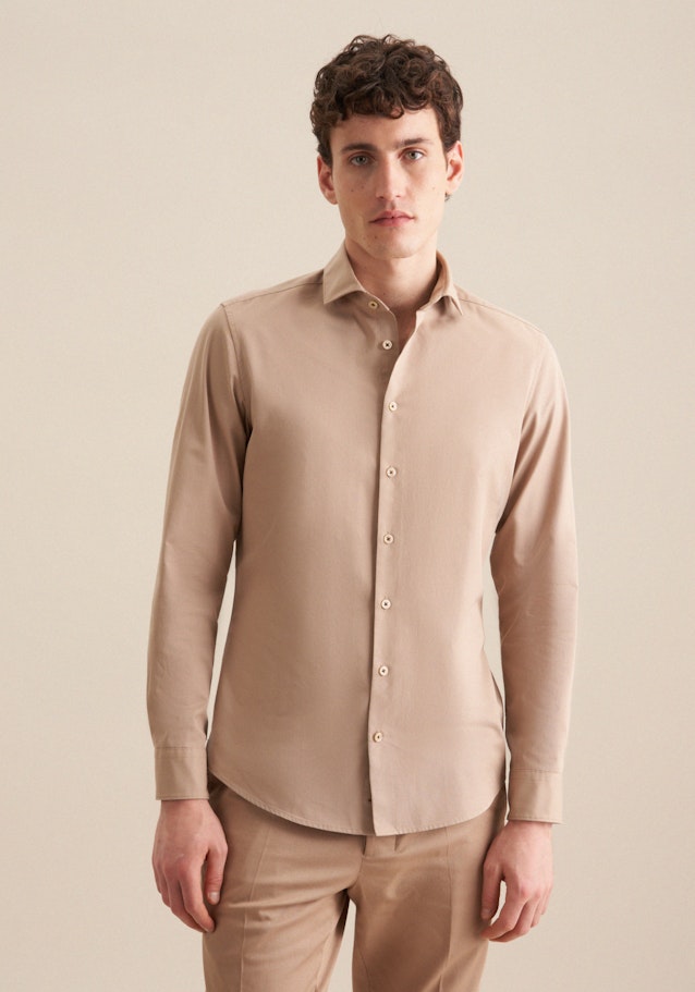 Slim Casual Hemd Uni in Braun | Seidensticker Onlineshop