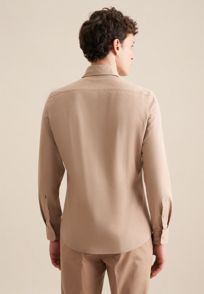 Slim Chemise décontractée Uni dans Braun | Boutique en ligne Seidensticker