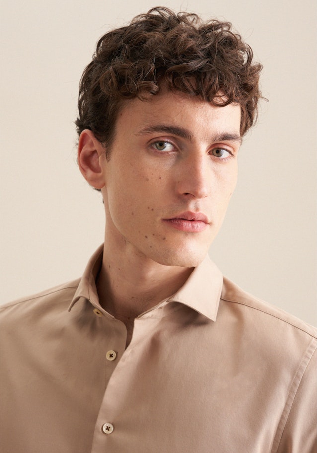 Slim Casual Hemd Uni in Braun | Seidensticker Onlineshop