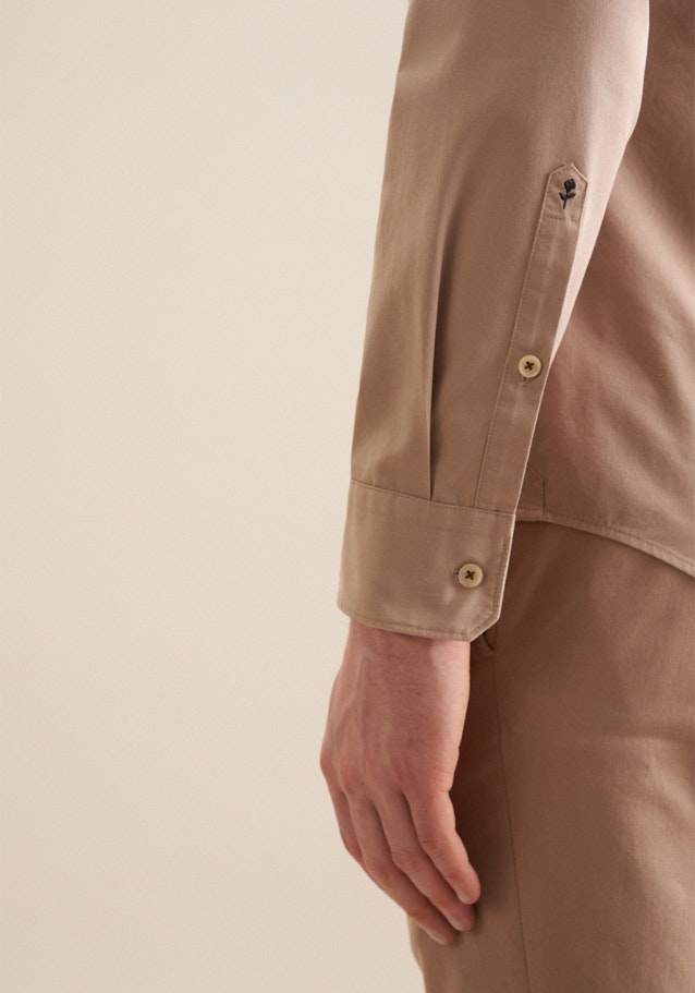 Slim Casual Hemd Uni in Braun | Seidensticker Onlineshop