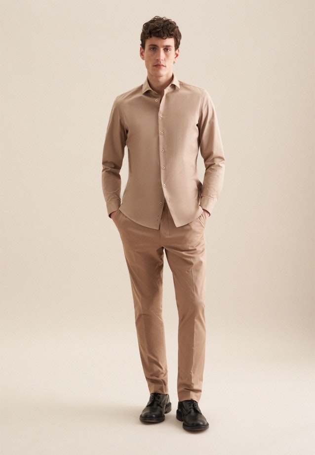 Slim Casual Hemd Uni in Braun |  Seidensticker Onlineshop