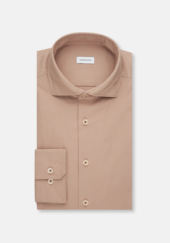 Slim Chemise décontractée Uni dans Braun | Boutique en ligne Seidensticker