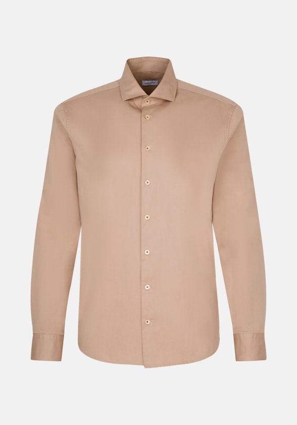 Slim Casual Hemd Uni in Braun | Seidensticker Onlineshop