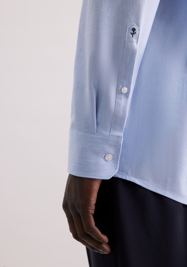 Regular Flanellhemd Uni in Hellblau | Seidensticker Onlineshop