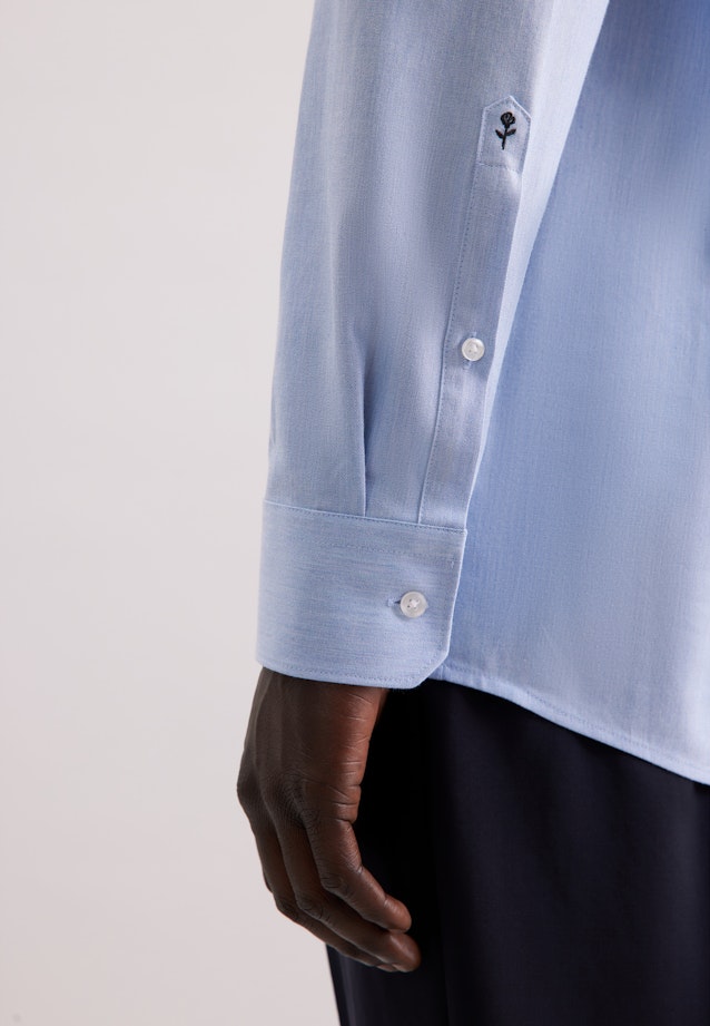 Regular Flanellhemd Uni in Hellblau |  Seidensticker Onlineshop