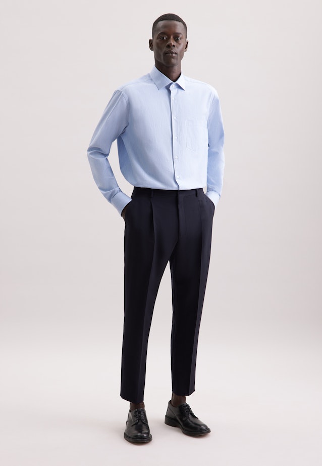 Regular Flanellhemd Uni in Hellblau |  Seidensticker Onlineshop