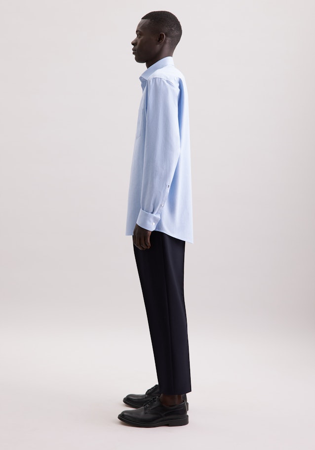 Regular Flanellhemd Uni in Hellblau | Seidensticker Onlineshop