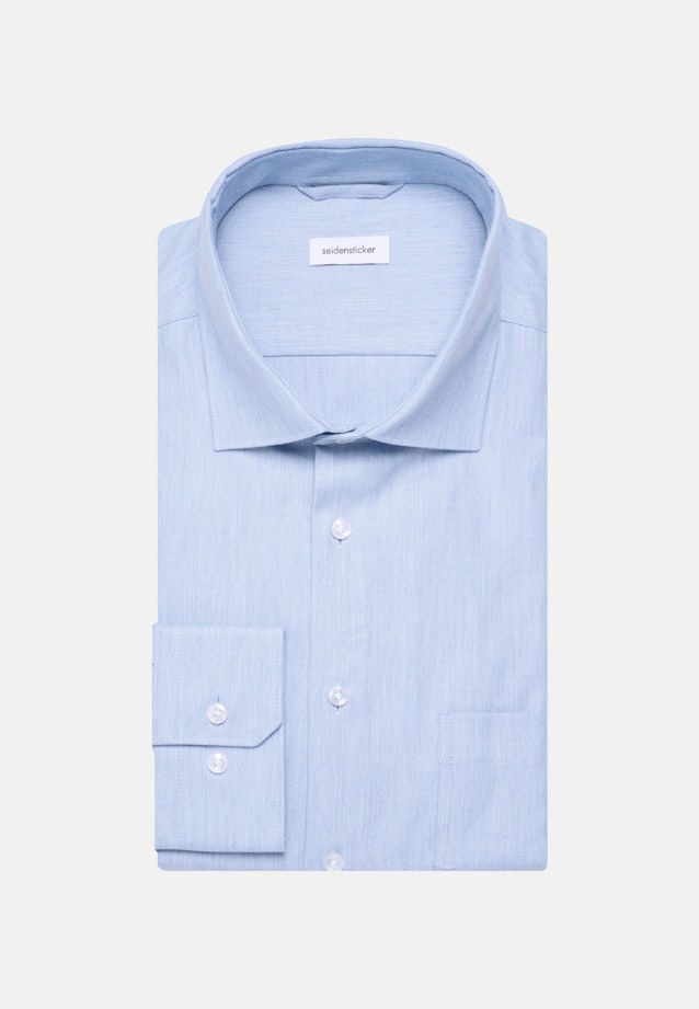 Regular Flanellhemd Uni in Hellblau |  Seidensticker Onlineshop