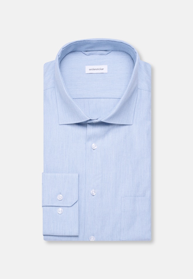 Regular Chemise en flanelle Uni dans Bleu Clair | Boutique en ligne Seidensticker