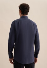 Chemise en flanelle Regular Flanelle Col Kent in Bleu Foncé |  Seidensticker Onlineshop