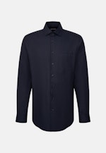 Flannel shirt in Regular with Kent-Collar in Dark Blue |  Seidensticker Onlineshop