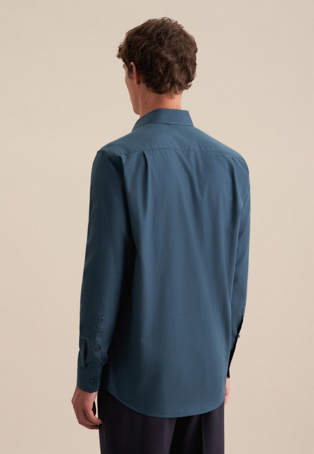 Regular Flanellhemd Uni in Türkis |  Seidensticker Onlineshop