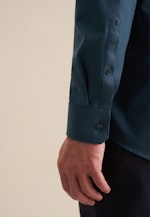 Flannel shirt in Regular with Kent-Collar in Turquoise |  Seidensticker Onlineshop