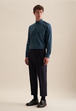 Regular Flanellhemd Uni in Türkis |  Seidensticker Onlineshop