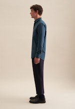 Regular Flanellhemd Uni in Türkis |  Seidensticker Onlineshop