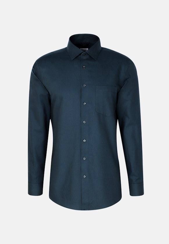 Flannel shirt in Regular with Kent-Collar in Turquoise |  Seidensticker Onlineshop