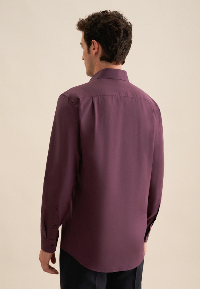 Regular Flanellhemd Uni in Lila | Seidensticker Onlineshop