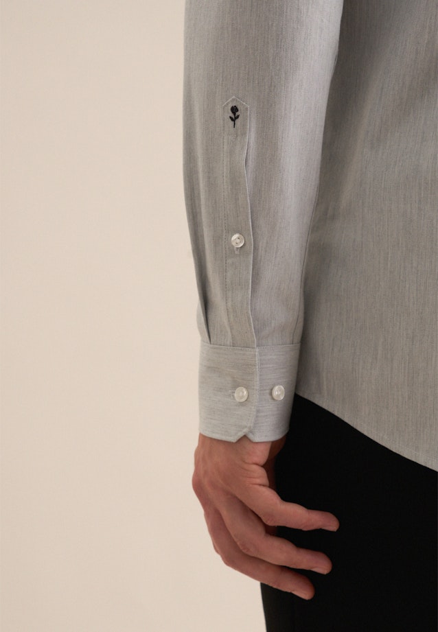 Flannel shirt in Regular with Kent-Collar in Grey |  Seidensticker Onlineshop