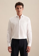 Chemise en flanelle Regular Flanelle Col Kent in Blanc |  Seidensticker Onlineshop