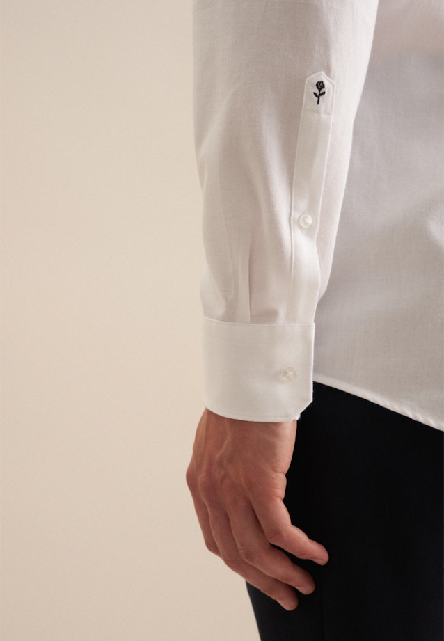 Chemise en flanelle Regular Flanelle Col Kent in Blanc |  Seidensticker Onlineshop