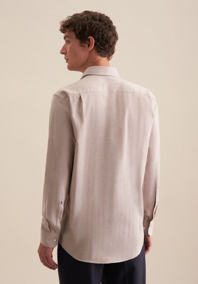 Regular Flanellhemd Streifen in Braun | Seidensticker Onlineshop