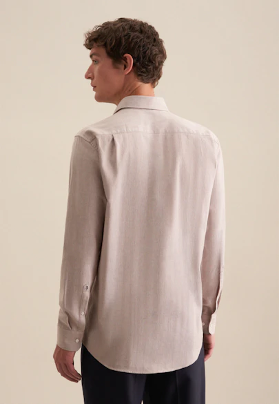 Regular Chemise en flanelle rayures in Marron |  Seidensticker Onlineshop