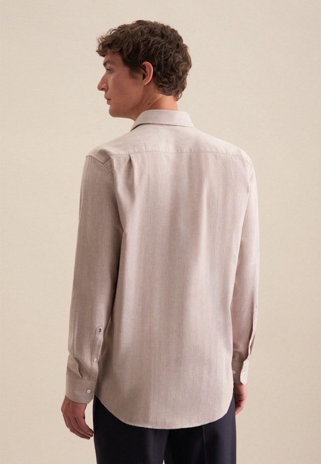 Regular Flanellhemd Streifen in Braun |  Seidensticker Onlineshop