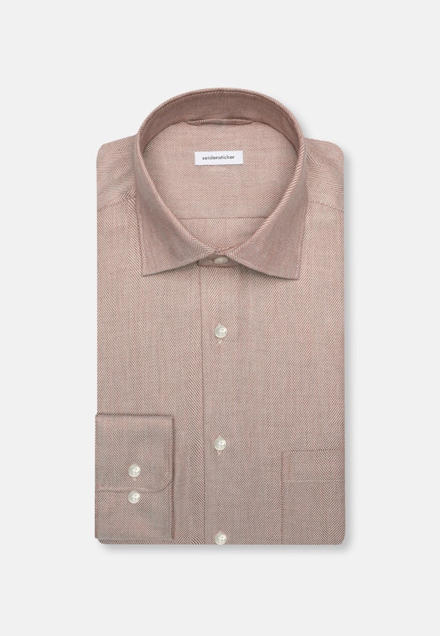 Regular Flanellhemd Streifen in Braun |  Seidensticker Onlineshop