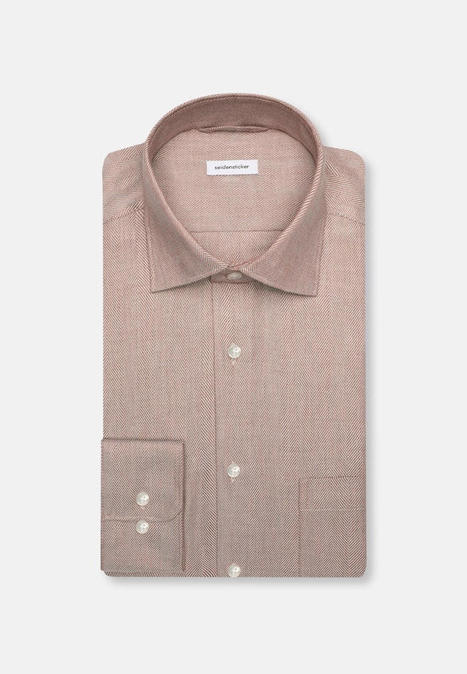 Regular Flanellhemd Streifen in Braun | Seidensticker Onlineshop