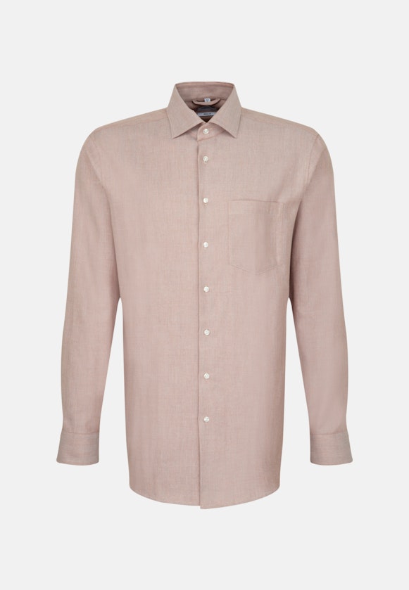 Chemise en flanelle Regular Fil à fil Col Kent in Marron |  Seidensticker Onlineshop