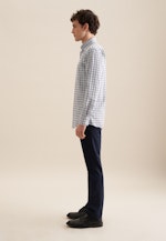 Flannel shirt in Regular with Button-Down-Collar in Dark Blue |  Seidensticker Onlineshop