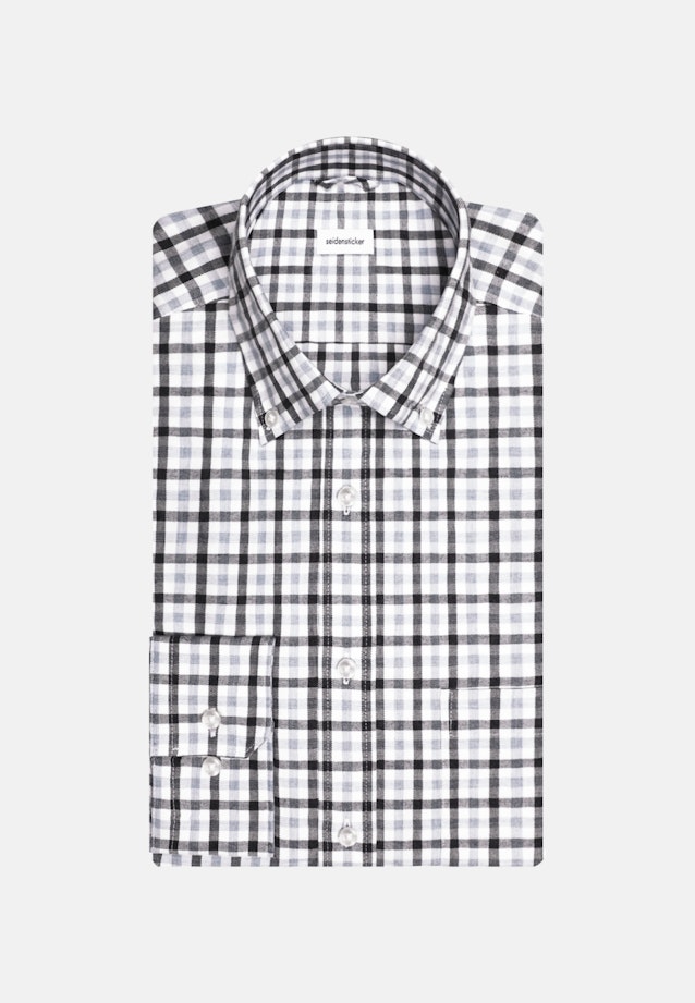 Flanell Flanellhemd in Regular mit Button-Down-Kragen in Dunkelblau |  Seidensticker Onlineshop