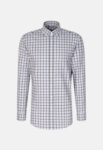 Flannel shirt in Regular with Button-Down-Collar in Dark Blue |  Seidensticker Onlineshop