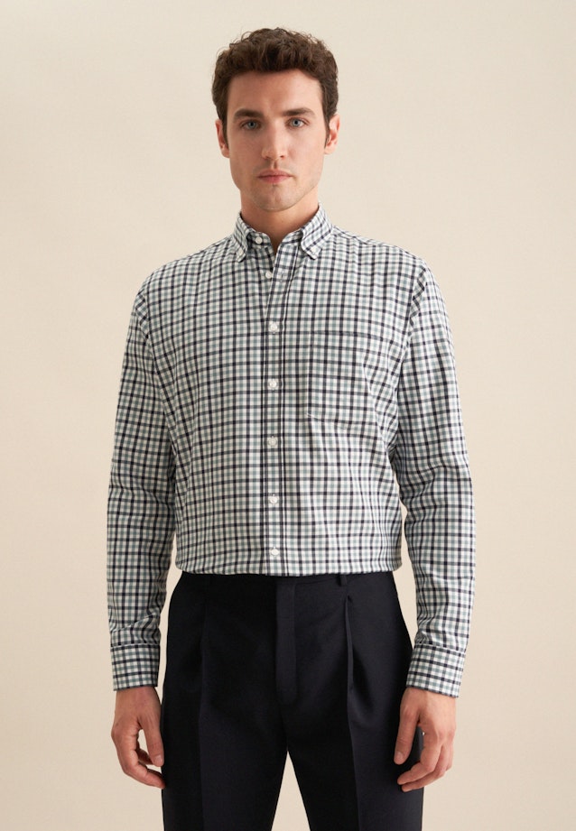 Flanell Flanellhemd in Regular mit Button-Down-Kragen in Grün |  Seidensticker Onlineshop