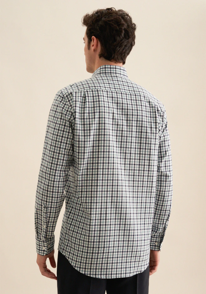 Regular Flanellhemd Karo in Grün | Seidensticker Onlineshop
