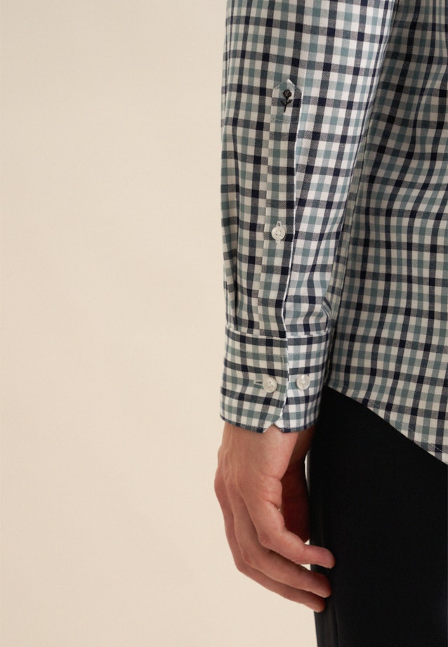 Flannel shirt in Regular with Button-Down-Collar in Green |  Seidensticker Onlineshop