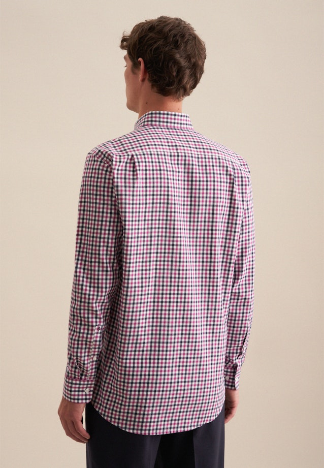 Flanellen hemd in Regular with Button-Down-Kraag in Roze/Pink |  Seidensticker Onlineshop