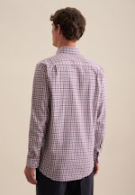 Flannel shirt in Regular with Button-Down-Collar in Pink |  Seidensticker Onlineshop