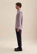 Flannel shirt in Regular with Button-Down-Collar in Pink |  Seidensticker Onlineshop