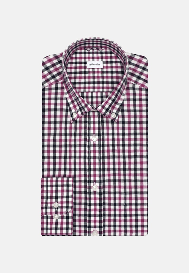 Flanellen hemd in Regular with Button-Down-Kraag in Roze/Pink |  Seidensticker Onlineshop